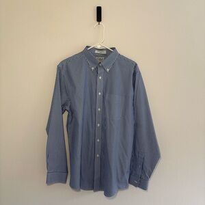 L.L. Bean Blue Pinstripe Men's Wrinkle Resistant Trim Fit‎ Button-Down Shirt
